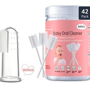 EASICUTI Baby Tongue Cleaner, 17Pcs Disposable Infant Toothbrush, Free 1 Finger
